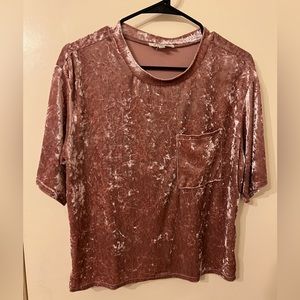 Crushed velvet pink shirt listicle size medium